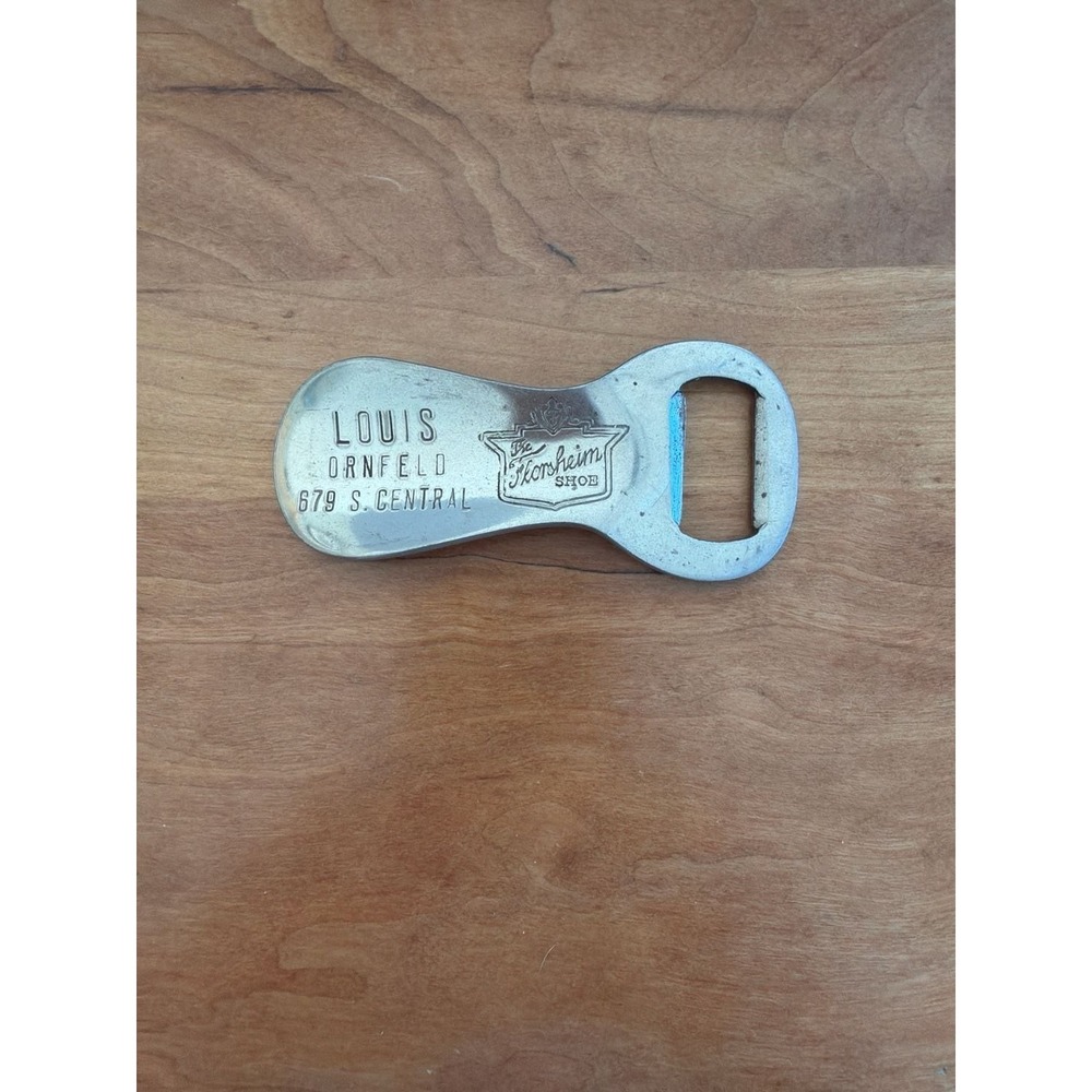 Vintage Florsheim Shoes Advertising Shoe Horn and Bottle Opener Louis Ornfeld‎